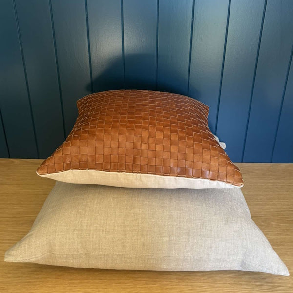 Woven Leather Cushion