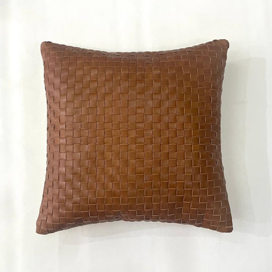 Woven Leather Cushion